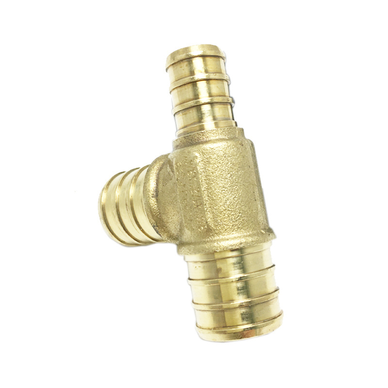 Brass pipe fittings Pex sharkbite quick plumbing fitting lead free brass compression tee