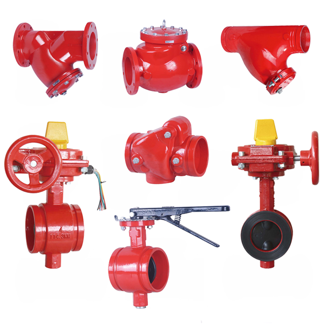 Fire Fighting system FM UL fire cabinet grooved fittings brass valves fire sprinklers clamps gate valves