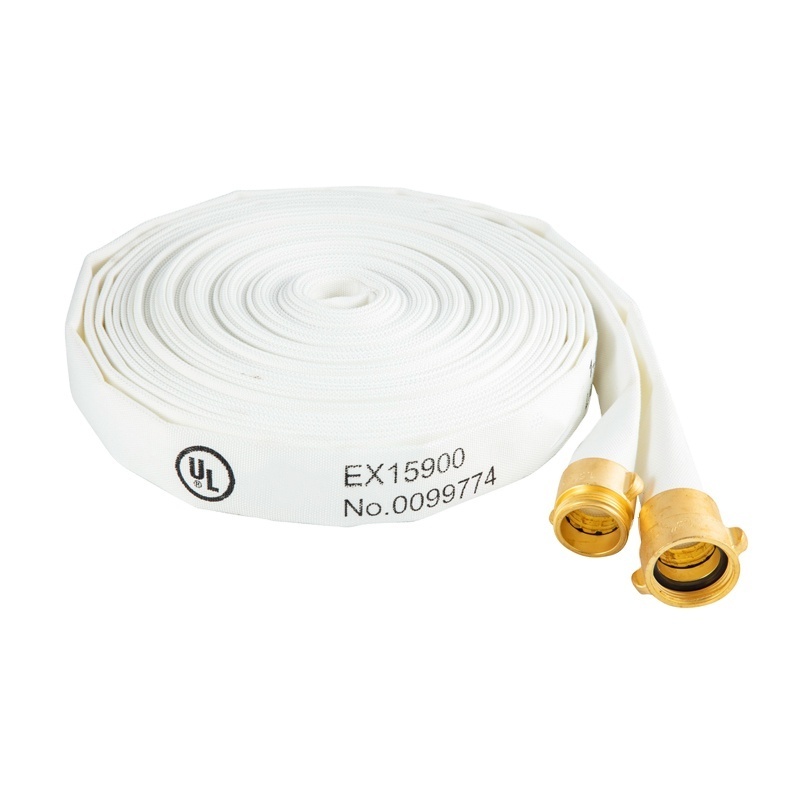 FM UL Fire Fighting Pipes Fire Protection System Light Weight 200PSI 1 1/2-4 Inch White PVC/TPU Fire Hose