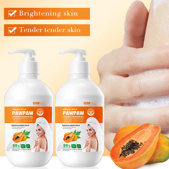 480ml Organic Vegan Bathing Moisturizing Regenerating Papaya Oil Shower Gel Body Scrub Body Wash