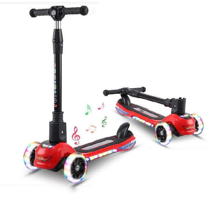 New model foldable baby toys kid scooter 3 wheel skate scooters folding children scooter with flash wheel and music