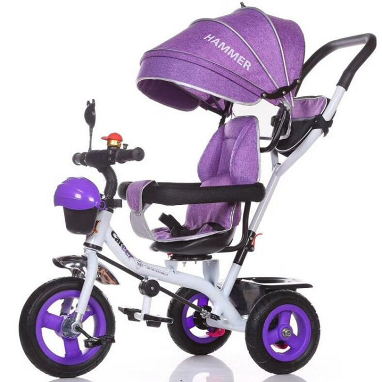 Wholesale 3 EVA wheels push baby tricycle with canopy / 4 in 1 baby tricycle