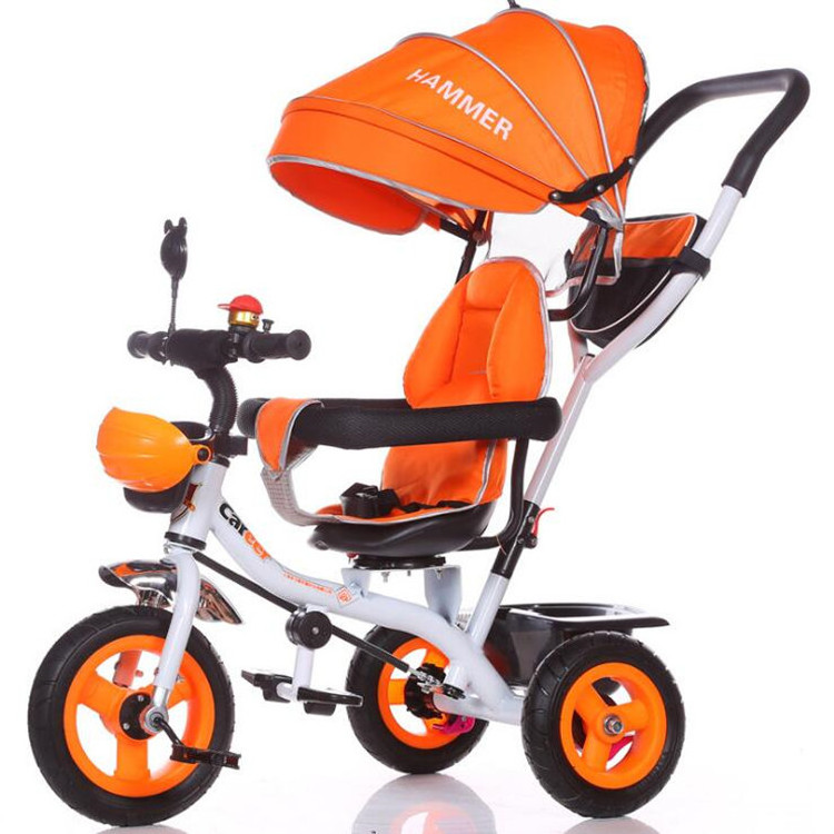 Wholesale 3 EVA wheels push baby tricycle with canopy / 4 in 1 baby tricycle