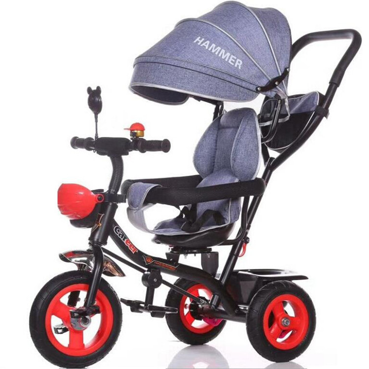 Wholesale 3 EVA wheels push baby tricycle with canopy / 4 in 1 baby tricycle