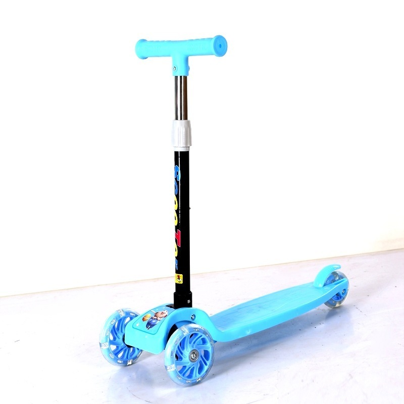 Wholesale china folding children's balancing cheap kick scooter 3 wheels backpack freestyle for kids with led light