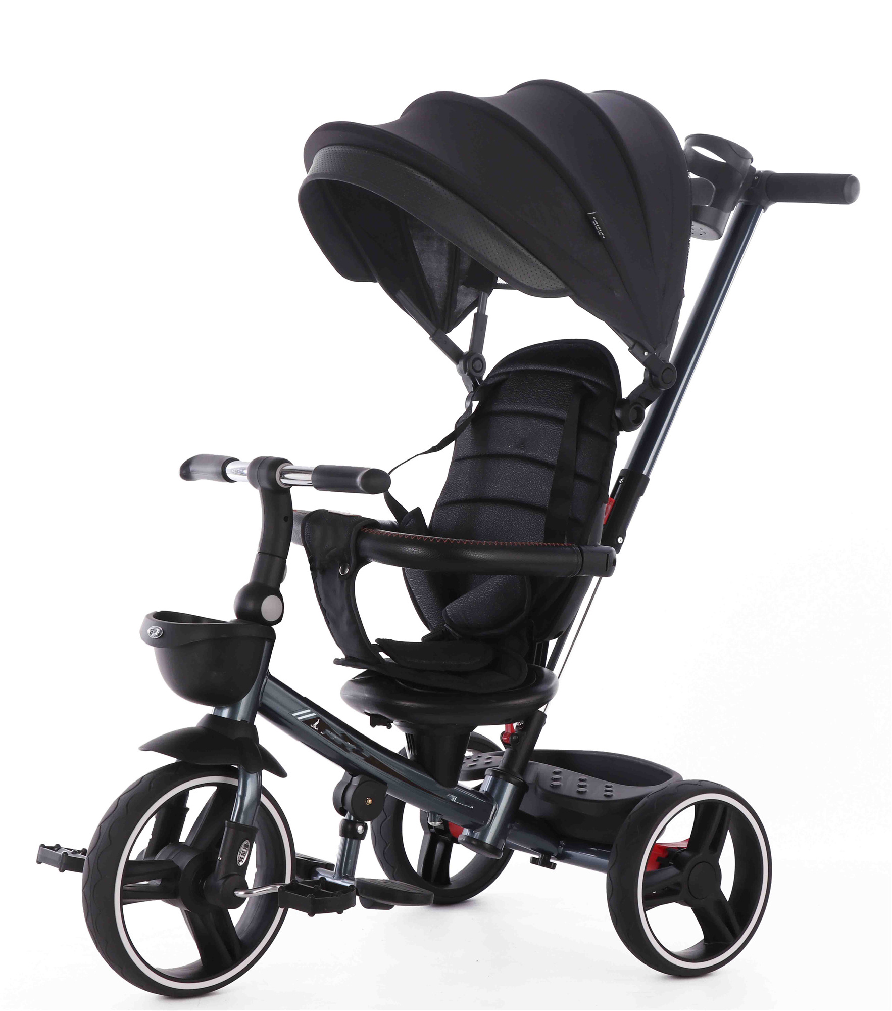 Children tricycle 3 wheels baby stroller / 3 EVA wheels push baby tricycle with canopy / foldable 4 in 1 baby tricycle