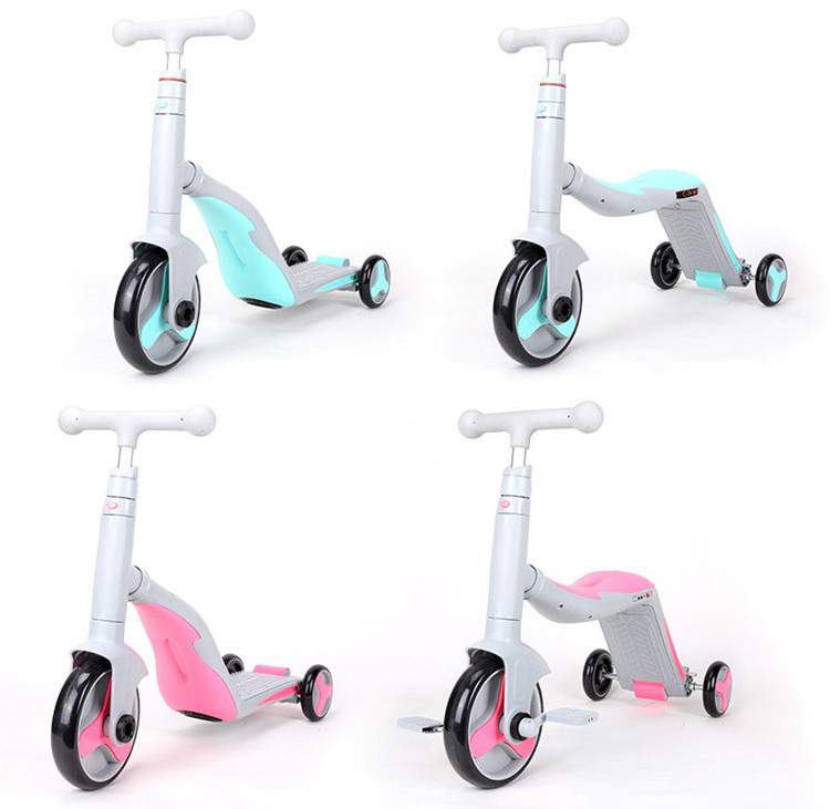 New Model Three in One Kids Scooter 3 Wheel Kids pedal Scooter hot selling Sit Down baby Scooter with flash light music for sale