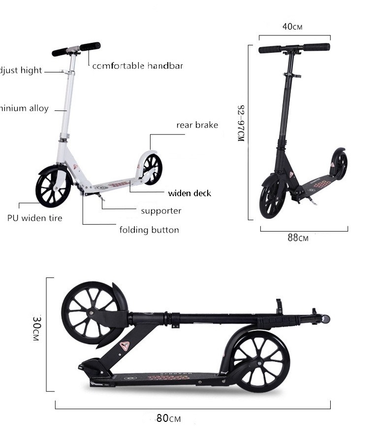 wholesale cheap adult portable foldable two wheels battery electric aluminium alloy scooters manufacturer