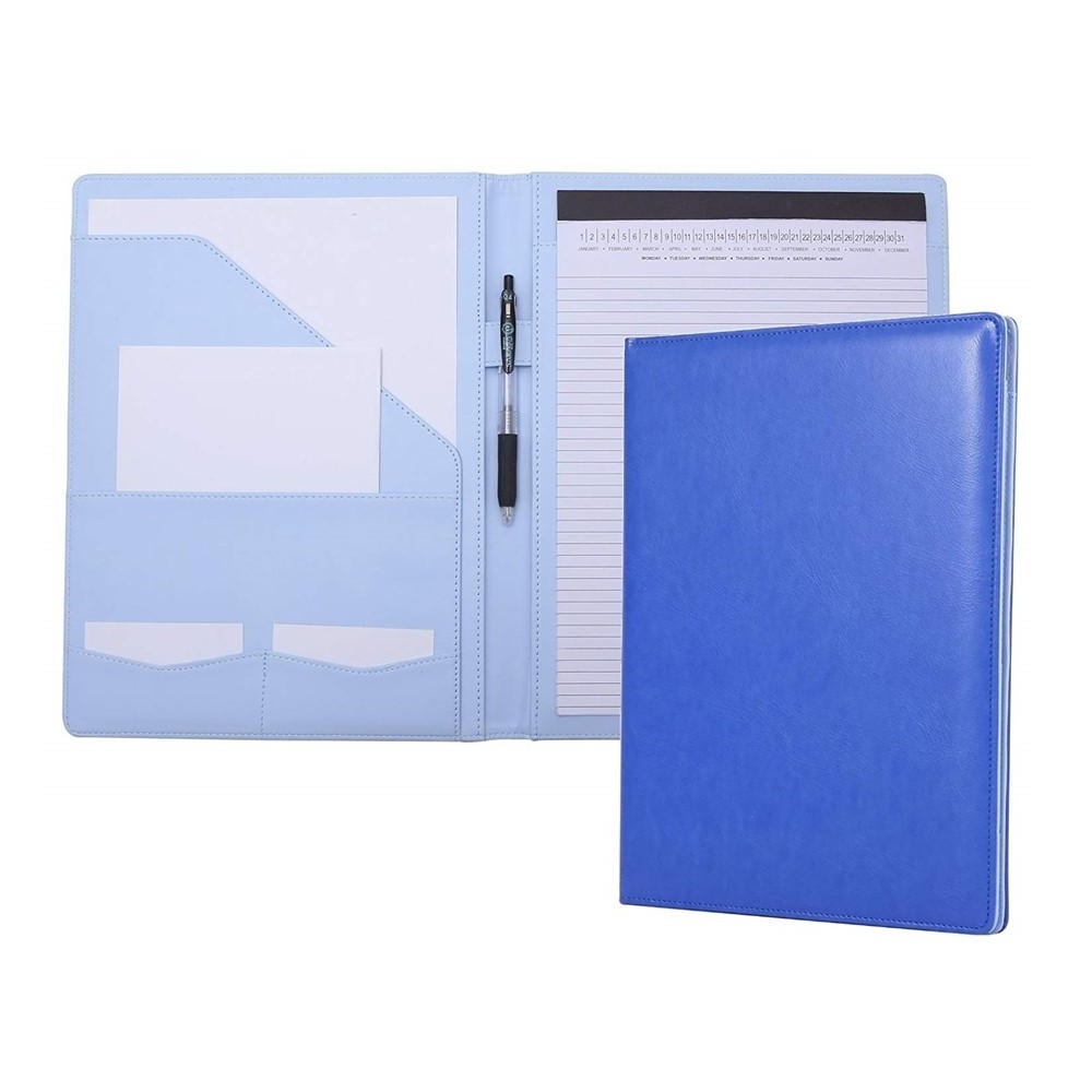 Wholesale Custom File Storage Organizer Card Holder A5 Pu Leather Portfolio File Folder With Pen Loop And Pocket