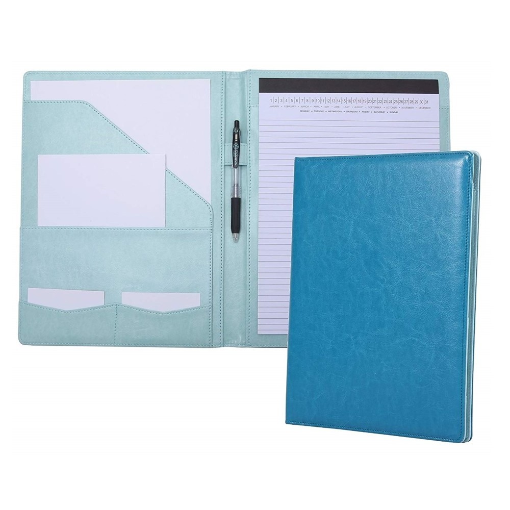 Wholesale Custom File Storage Organizer Card Holder A5 Pu Leather Portfolio File Folder With Pen Loop And Pocket