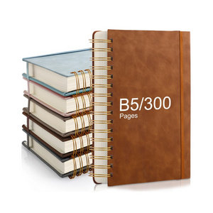 Hardcover 300Pages Lined Spiral Planner Double Wire B5 College Ruled Journal Notebook With 100 GSM Thick Paper