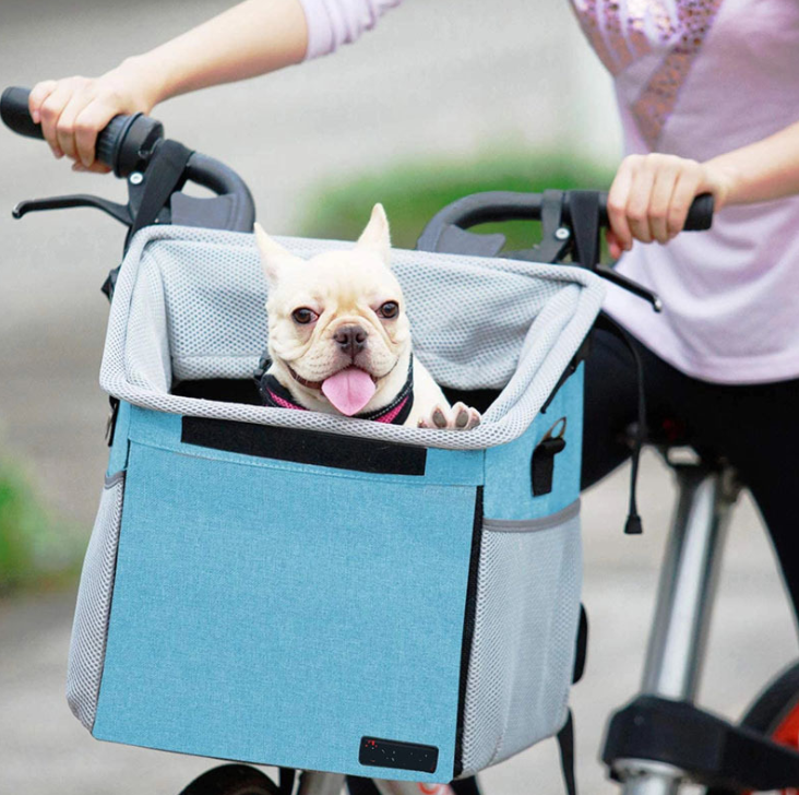 expandable foldable soft-sided pet dog carrier bike basket safe dog backpack