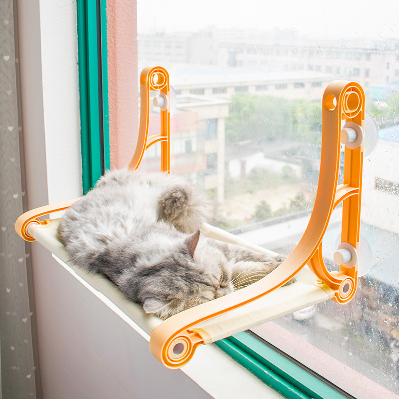 Sohpety Plastic Strong Suction Pet Cat Window Seat Summer Hanging Macrame Bed Hammock