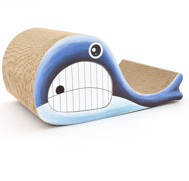 Leyou Pet cat toys corrugated paper cat scratcher cardboard whale