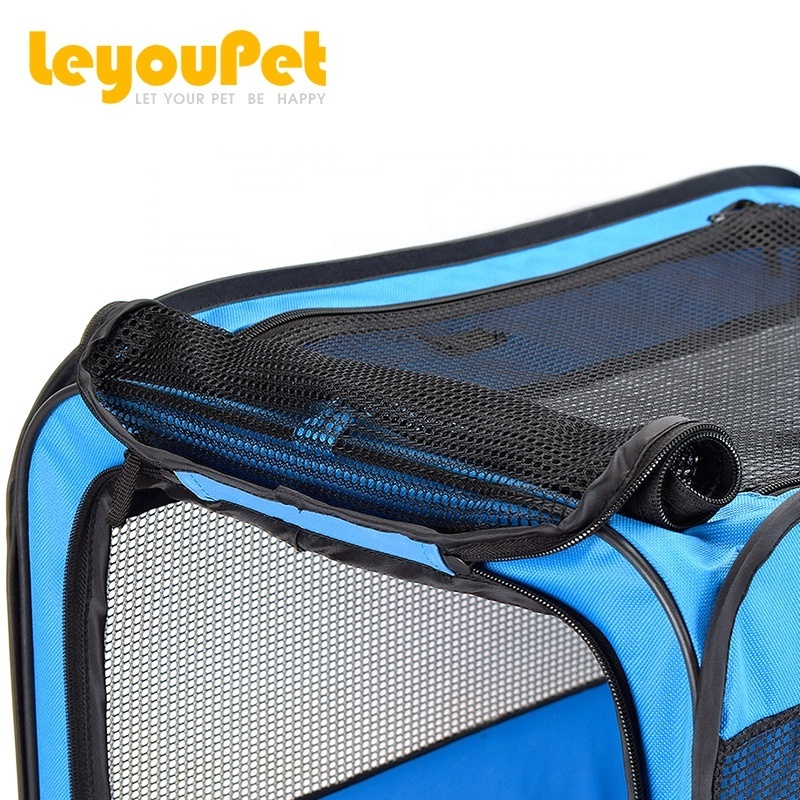 Leyou Pet Pop open dog kennel cat foldable travel cage fence bed travel carrier