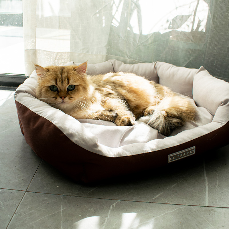 New Products Fluffy Soft 100% COTTON VELVET self warming pet bed Large Size Pet Cat Bed