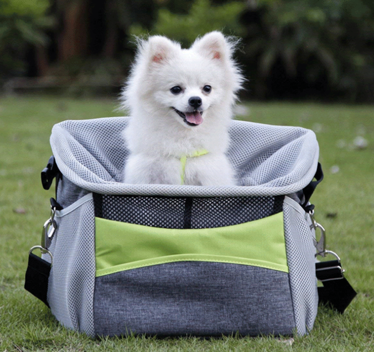 expandable foldable soft-sided pet dog carrier bike basket safe dog backpack