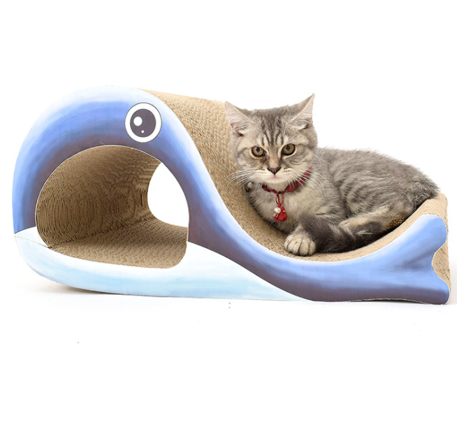 Leyou Pet cat toys corrugated paper cat scratcher cardboard whale