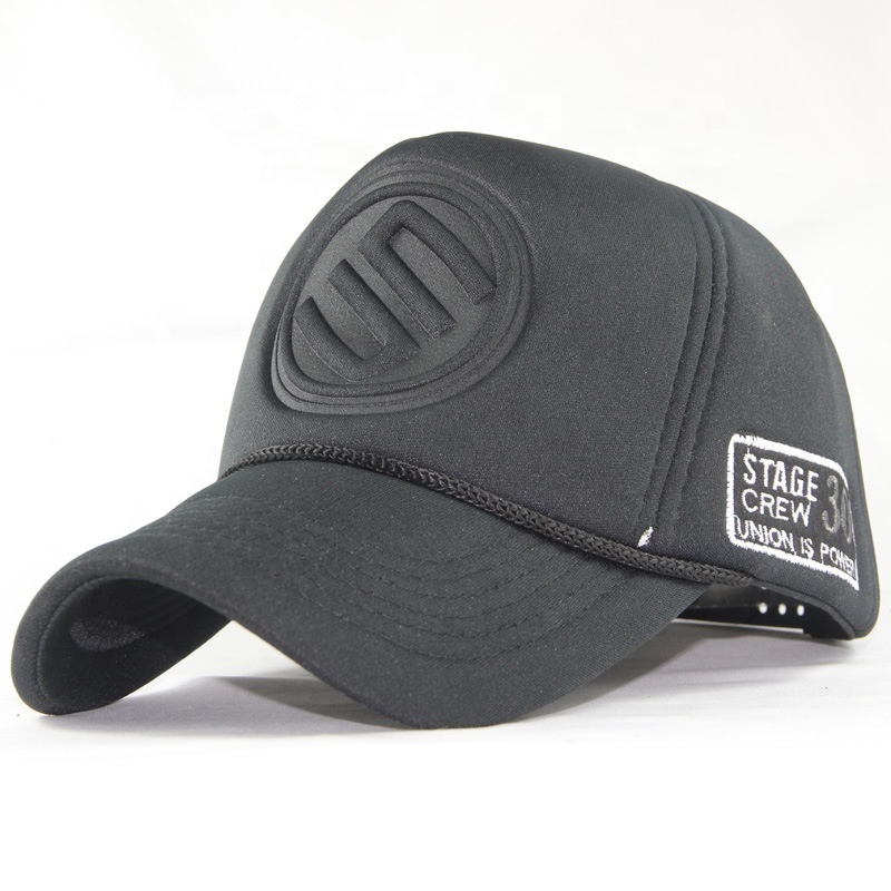 2024 Wholesale High Profile 5 Panel Mesh Foam Trucker Hat Cap Rope Embossed Hat For Men Women