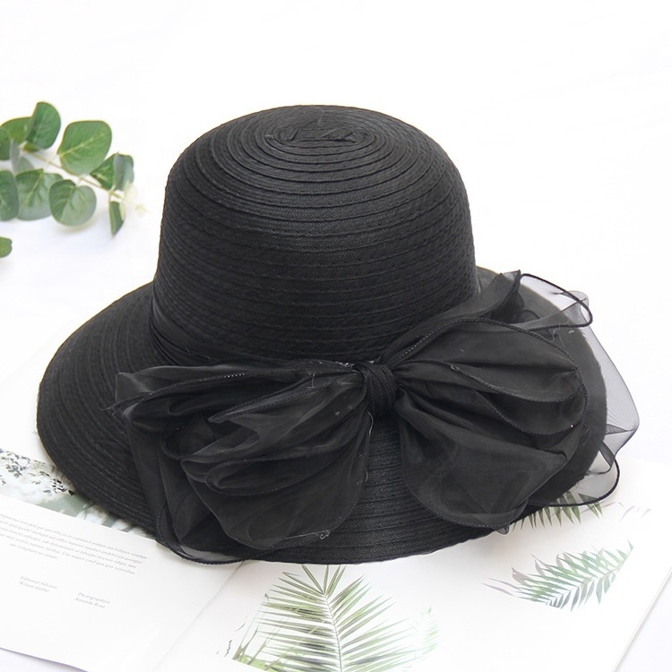 2024 Summer New Flower Organza Party Kentucky Derby Hats Wedding Wholesale Women Fascinator Church Hat