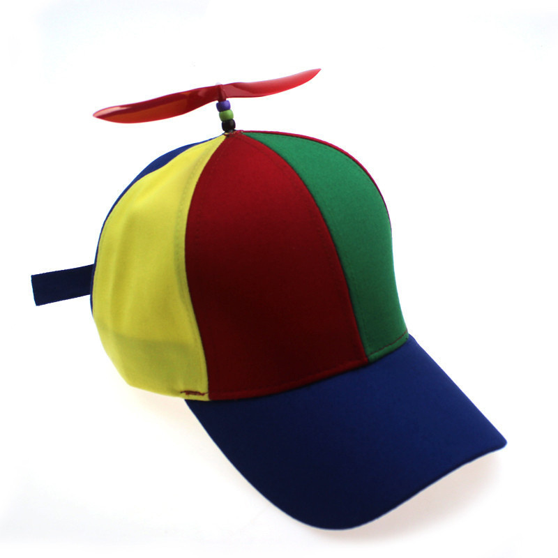 Wholesale Fashion Colorful 6 Panels Cotton Funny Baseball Caps Propeller Hat for Adults And Kids