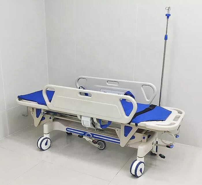 Hospital Medical Manual Stretcher Patient Transfer Trolley Medical Transport Bed