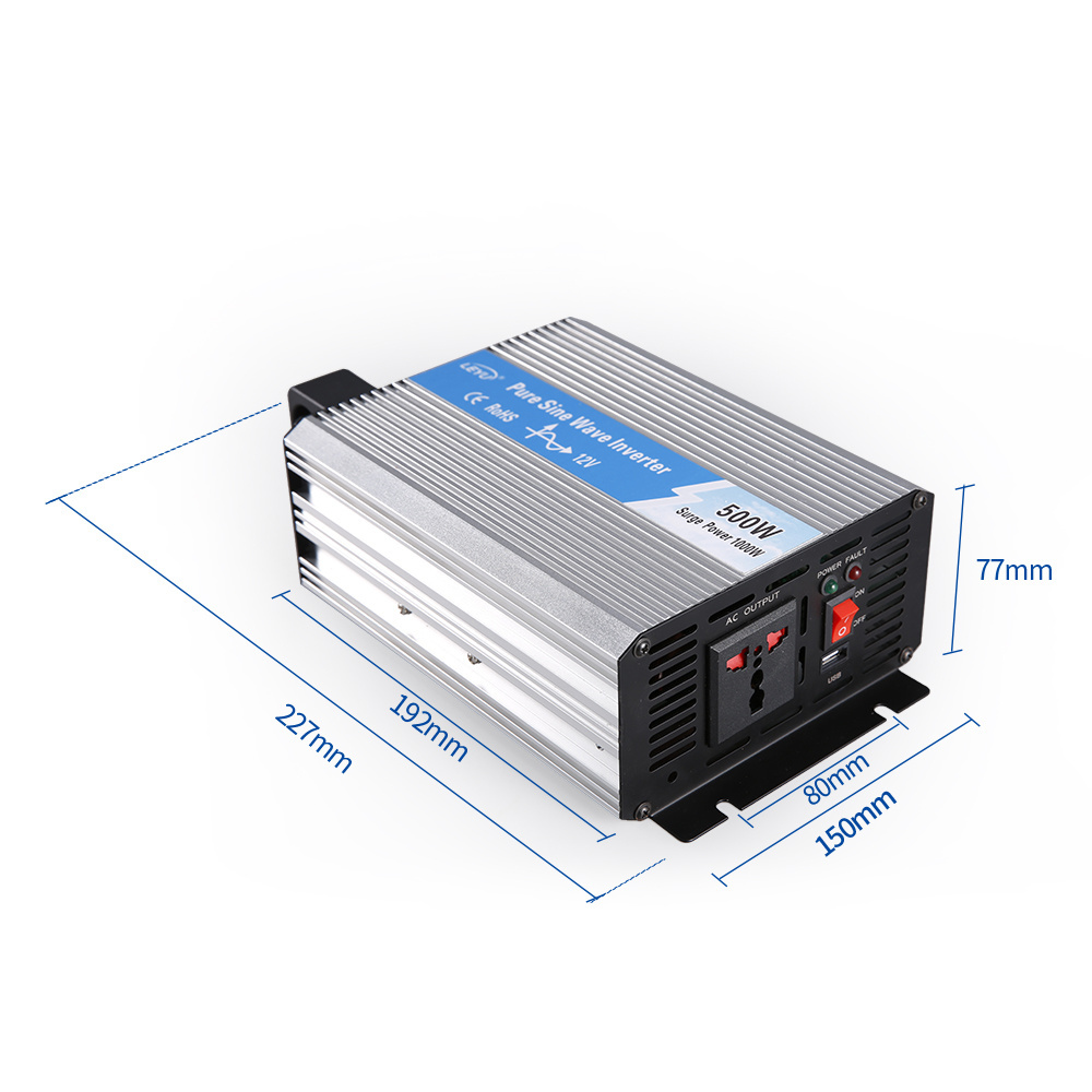 300W 500W 600W 800W 1000W pure sine wave inverter 24V 48V DC to AC 110V 220V power inverter use for car