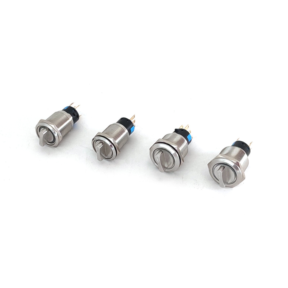 16mm 18mm 20mm 22mm mini second gear third gear selective rotary Stainless Steel latching push button switch