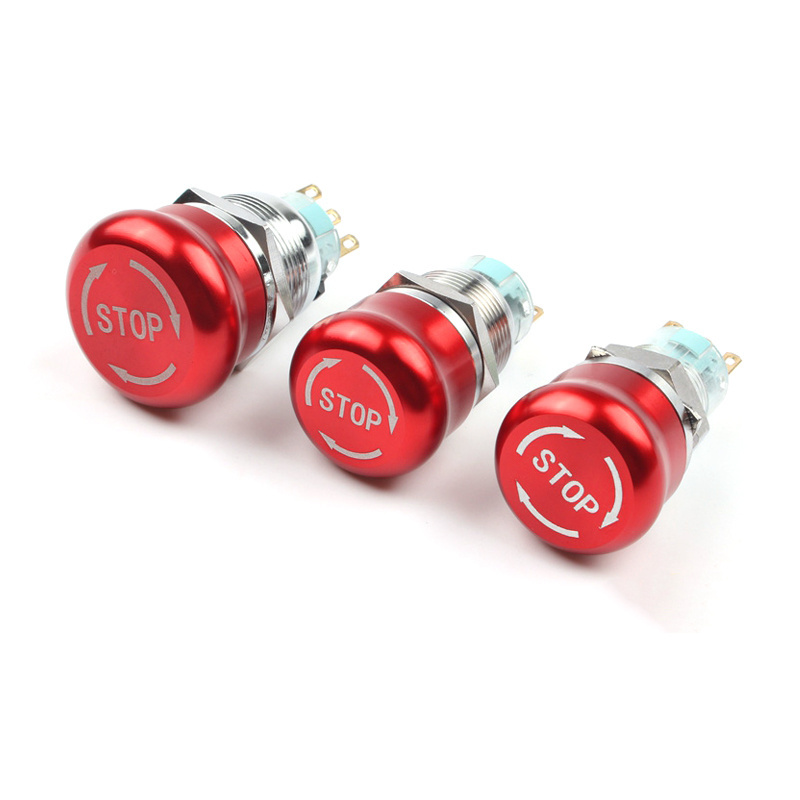 16mm 18mm 20mm 22mm momentary led push button switch Metal Emergency Stop Push Button Switch