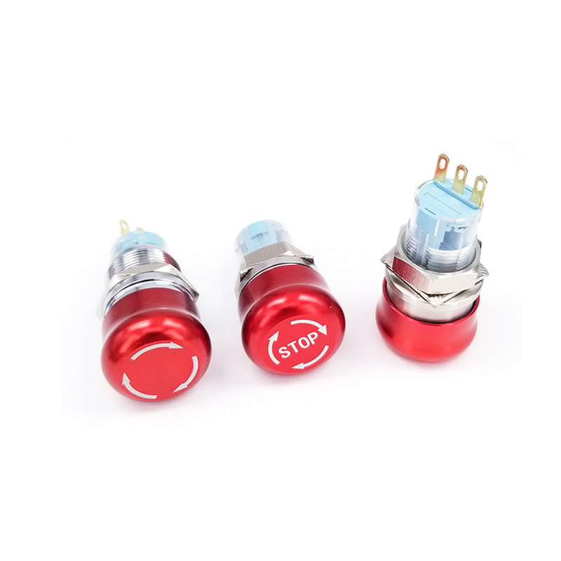 16mm 18mm 20mm 22mm momentary led push button switch Metal Emergency Stop Push Button Switch