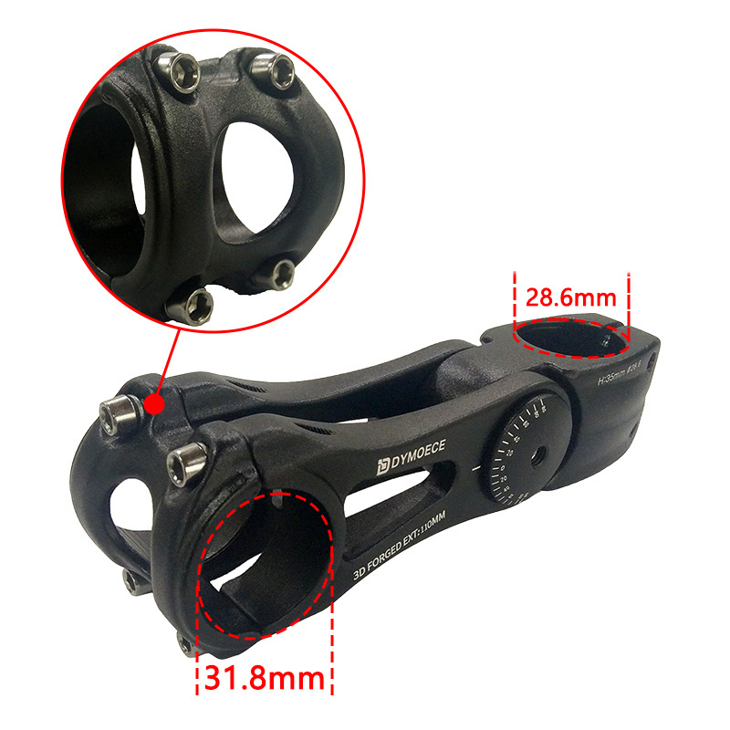 Adjustable MTB Stem 31.8mm 70 Degree - 90/110/145mm Bike Stem Riser for Handlebar Bike Handlebar Riser Extender for Road Bike