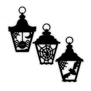 Garden Lawn Yard Halloween Decor Pumpkin Spider Web Metal Art Custom Black Cut Witch Bat Halloween Metal Sign