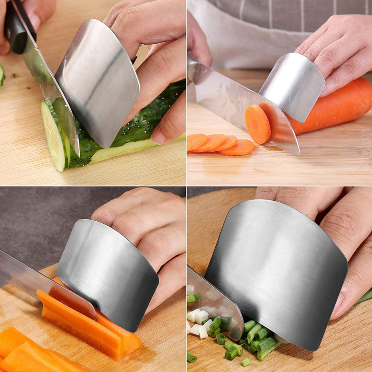 Safe Kitchen Useful Accessories Hand Guard Avoid Hurting Stainless Steel Finger Protector