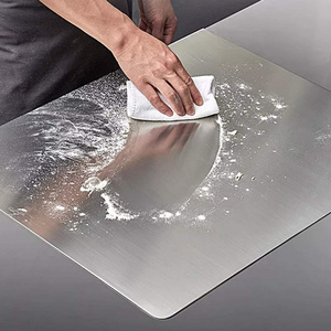 Custom Non Slip Metal Chopping Board Large Stainless Steel Cutting Board With Lip For Kitchen