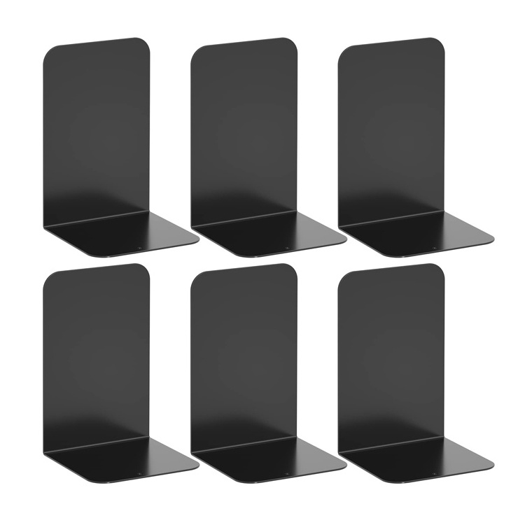 Custom Simplicity Metal Black Book Ends Shelves Heavy Duty Iron Bookends