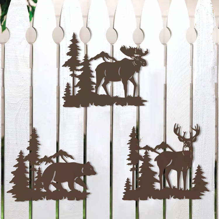 Family Metal Wall Decor Home Living Room Decoration Deer Metal Wall Decoration