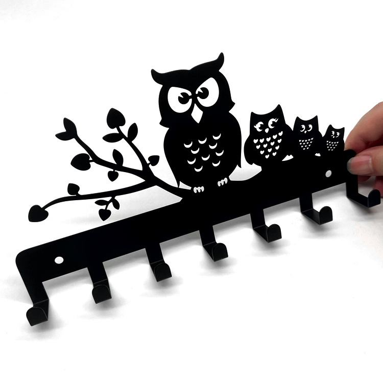 Custom Black Metal Key Organizer Rack Hanger Key Holder Wall Mounted Key Hooks