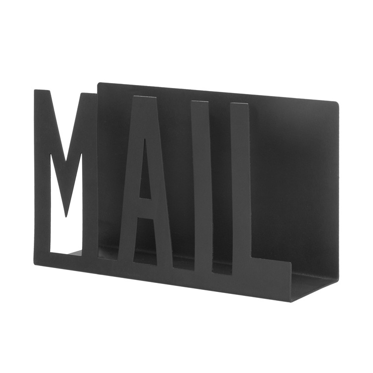 Office Desktop Envelope And Document Storage Rack Black Metal Mail Holder Countertop Organizer