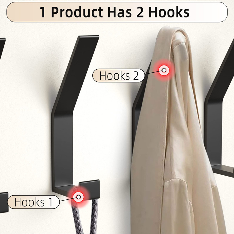 Hanger Strong Load Bearing Hook Wall Wardrobe Clothes Bag Door Over Storage Hooks Wall Mounted Organizer Hook