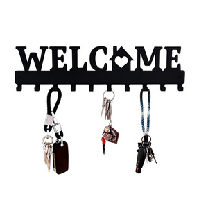 Custom Simple Wall Hanging Towel Clothes Coat Hanger Iron Hooks Metal Key Letter Hook