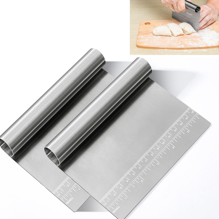 DIY Baking Decorating Tools Pizza Pastry Cutter Dough Chopper Bench Stainless Steel Dough Cutter