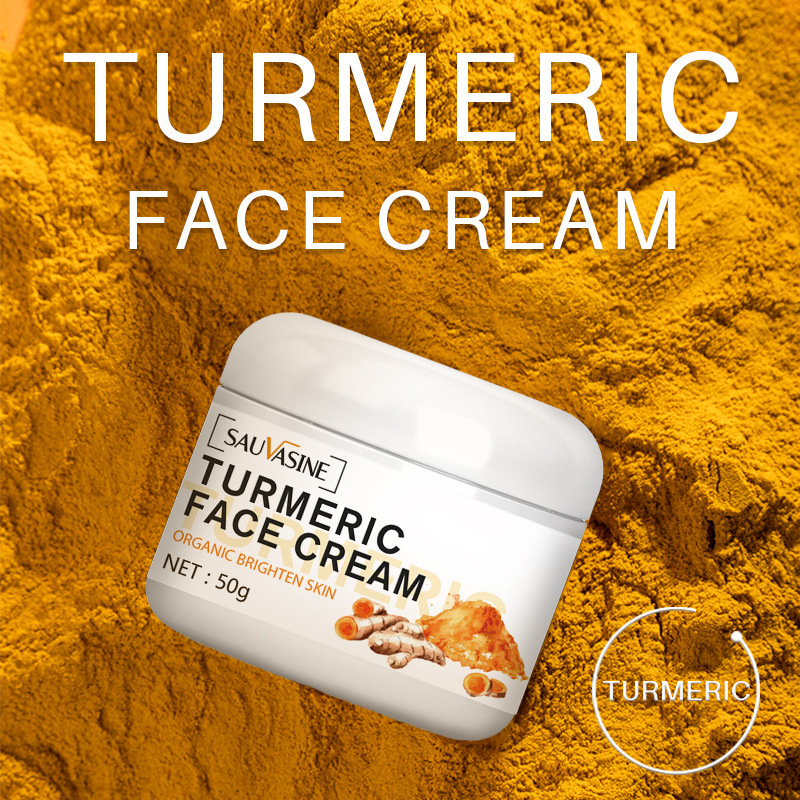 Wholesale Private Label Turmeric Face Cream Whitening Skin Care Spots Remove Brighten Facial Cream