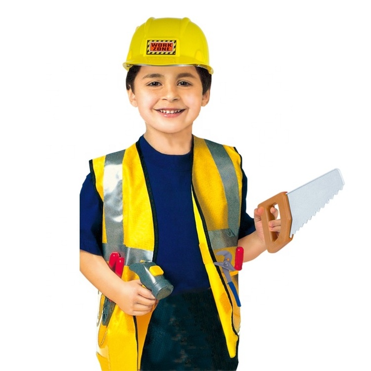 Children Uniform Engineer Tools Toy Kids  Pretend Play Set Construction Worker Costume For Kids