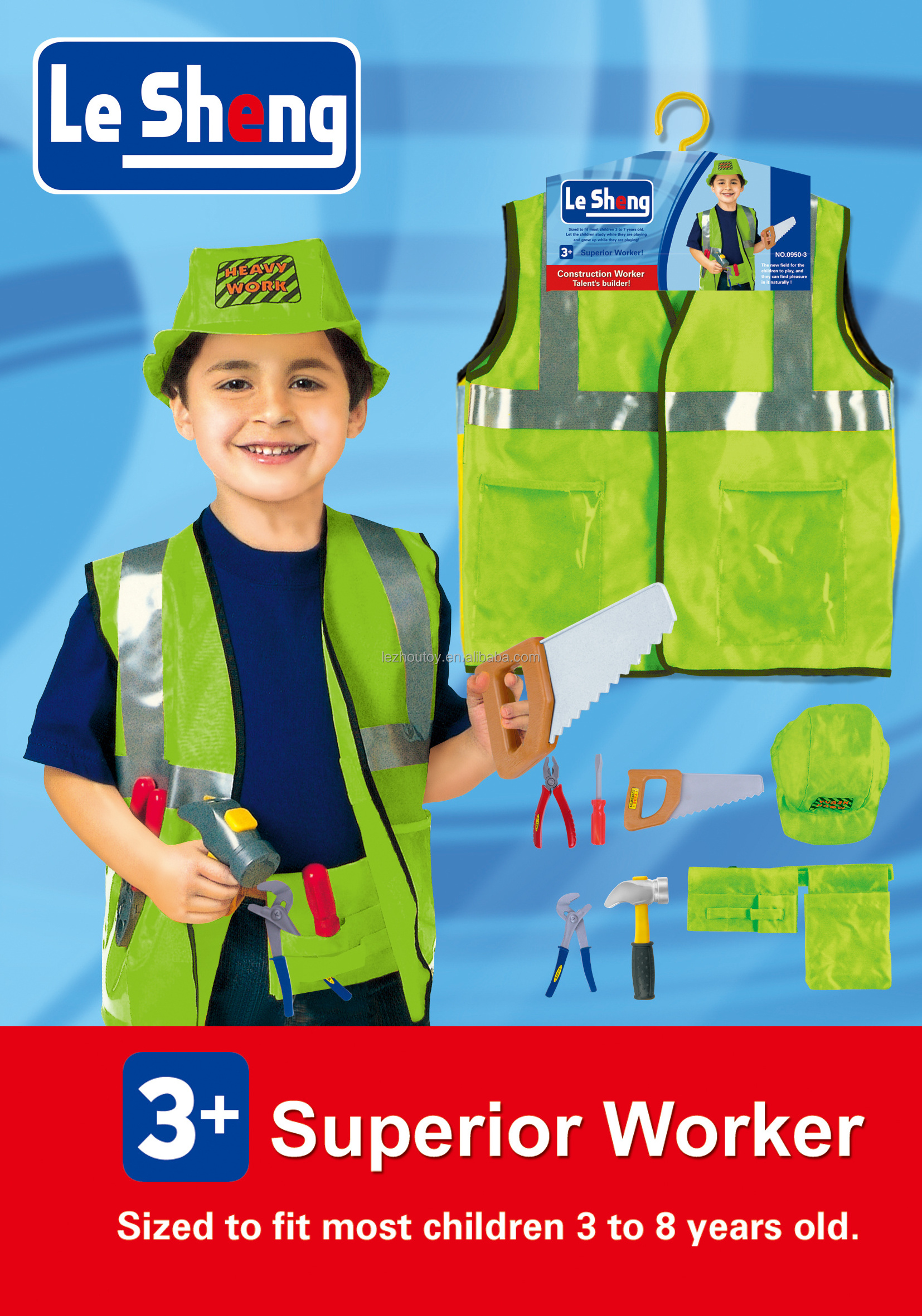 Halloween Costume Kids Role Play Builder Costume Engineer Dress Up Set Career Day Cosplay Construction Worker Costume