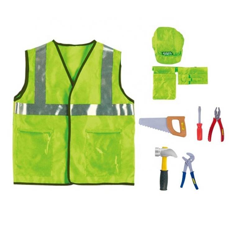 Halloween Costume Kids Role Play Builder Costume Engineer Dress Up Set Career Day Cosplay Construction Worker Costume