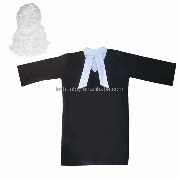 Fancy Dress Kids Career Role Play Party Cosplay  Judge Costume Lawyer Costume  With Sliver Wig