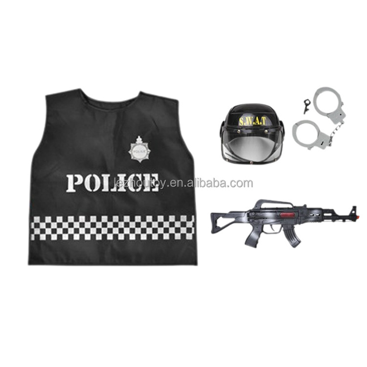 Factory Direct  Boys Officer professional Dress Up Costumes Swat Costumes For Kids Cop Uniform Costume