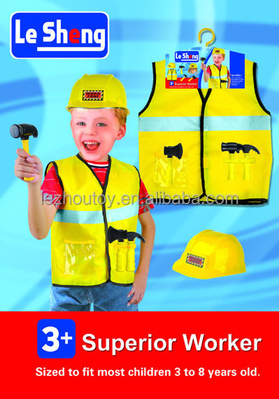 Halloween  Costume  Boys Coseplay Fancy Dress Builder  Construction Worker Costume with hammer