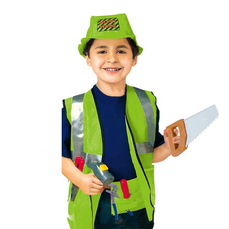 Halloween Costume Kids Role Play Builder Costume Engineer Dress Up Set Career Day Cosplay Construction Worker Costume