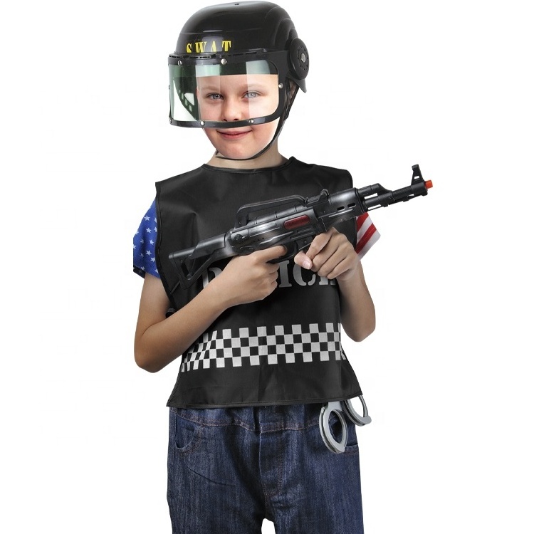 Factory Direct  Boys Officer professional Dress Up Costumes Swat Costumes For Kids Cop Uniform Costume